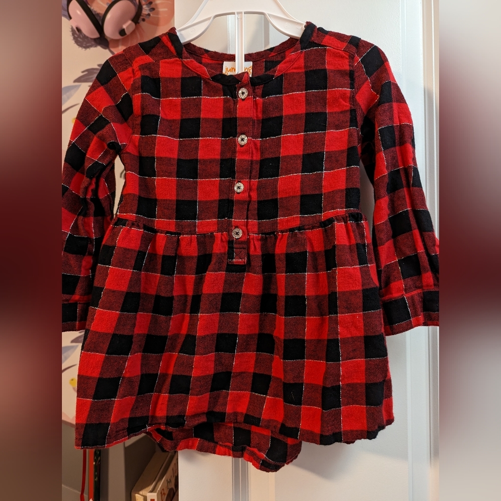 2T red and black dress